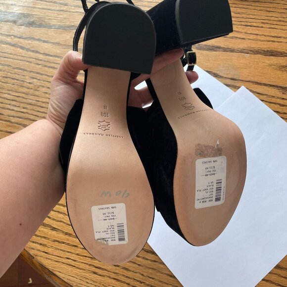 Loeffler Randall Roz Knot Platform Sandals Black Velvet 10.5 - Picture 8 of 10